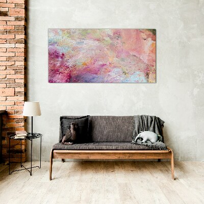 Glasbild Abstrakte Landschaft in Pastellfarben