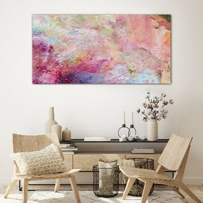Glasbild Abstrakte Landschaft in Pastellfarben