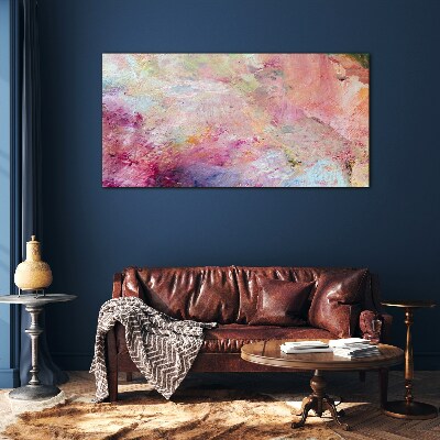 Glasbild Abstrakte Landschaft in Pastellfarben