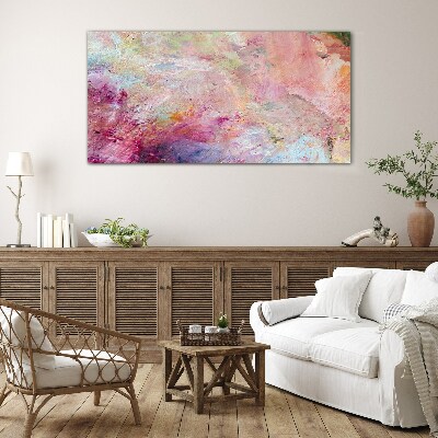 Glasbild Abstrakte Landschaft in Pastellfarben