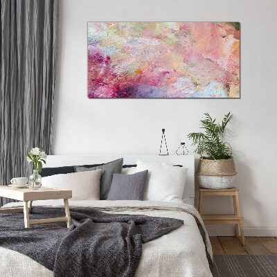 Glasbild Abstrakte Landschaft in Pastellfarben