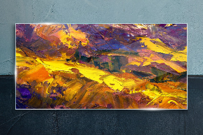 Glasbild Eine ausdrucksstarke Landschaft in intensiven Farben.