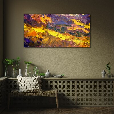 Glasbild Eine ausdrucksstarke Landschaft in intensiven Farben.