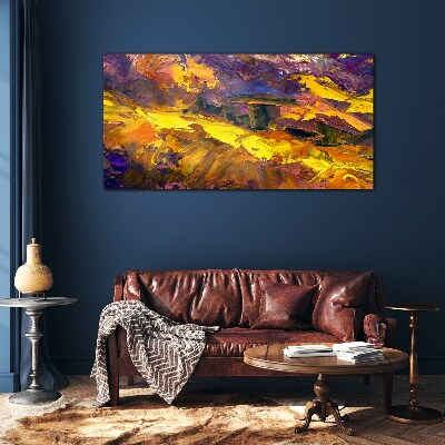 Glasbild Eine ausdrucksstarke Landschaft in intensiven Farben.