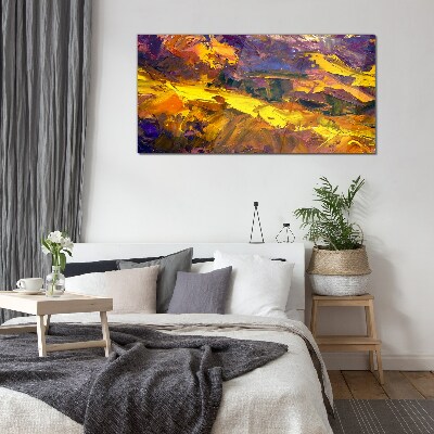 Glasbild Eine ausdrucksstarke Landschaft in intensiven Farben.