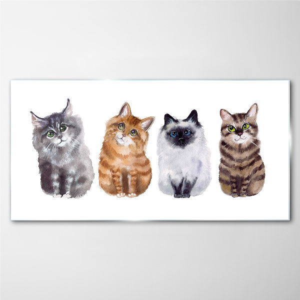 Glasbild Tiere Katzen malen