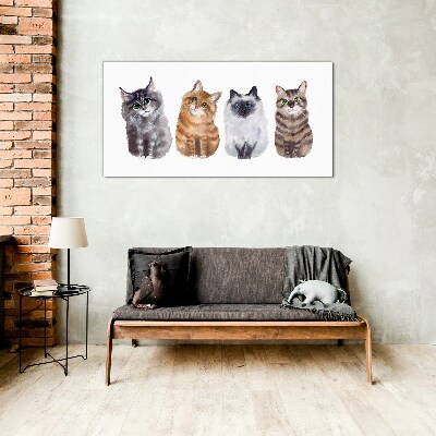 Glasbild Tiere Katzen malen