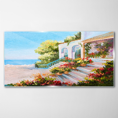 Glasbild Sommerliche Küstenlandschaft