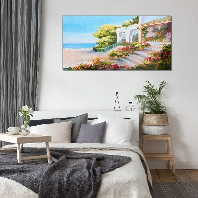 Glasbild Sommerliche Küstenlandschaft