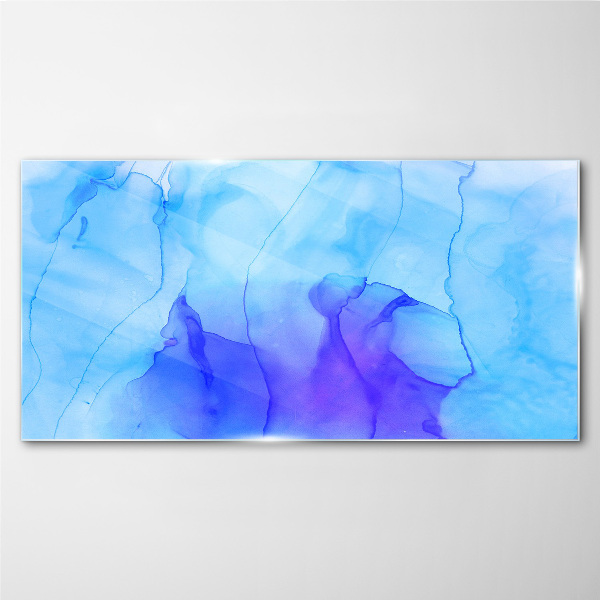 Glasbild Wellen aus Blau und Violett