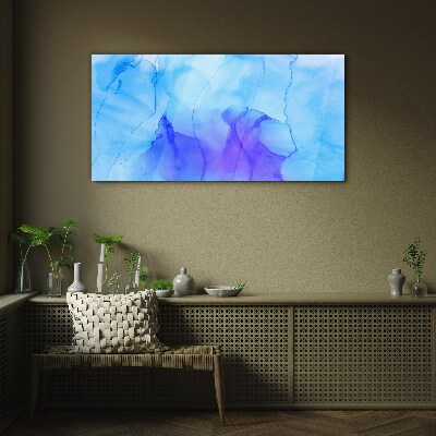 Glasbild Wellen aus Blau und Violett