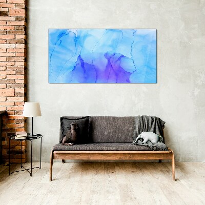 Glasbild Wellen aus Blau und Violett
