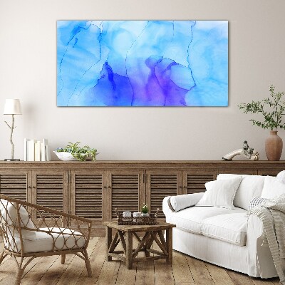 Glasbild Wellen aus Blau und Violett