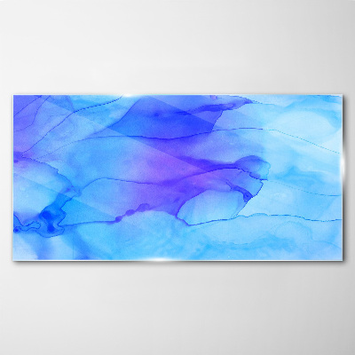 Glasbild Wellen von Blautönen
