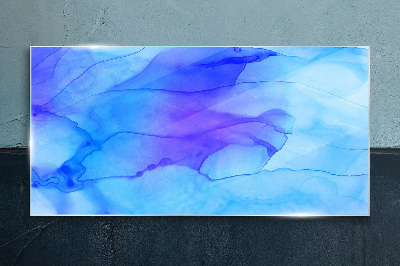 Glasbild Wellen von Blautönen