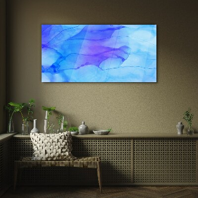 Glasbild Wellen von Blautönen