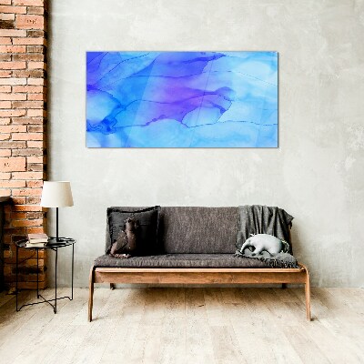 Glasbild Wellen von Blautönen
