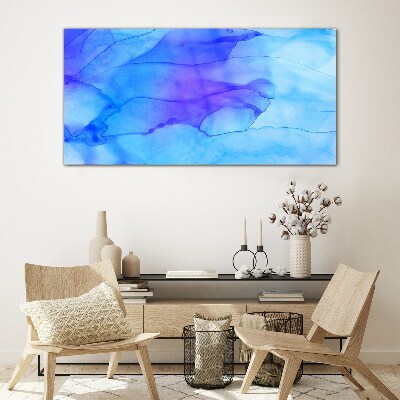 Glasbild Wellen von Blautönen