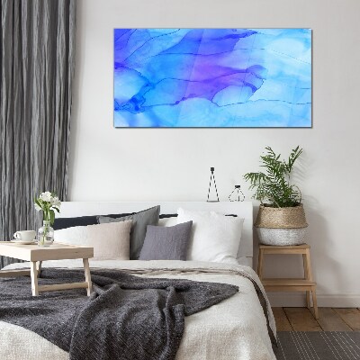 Glasbild Wellen von Blautönen