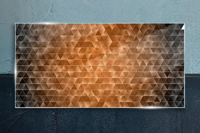 Glasbild Geometrie in Brauntönen