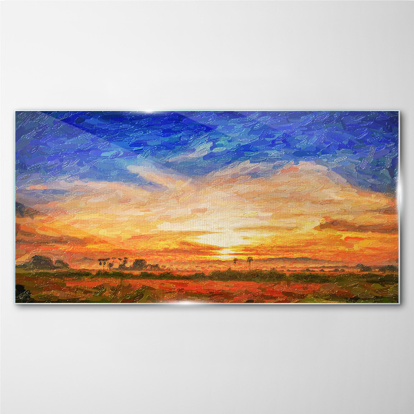 Foto auf glas Sonnenuntergang über einer ländlichen Landschaft