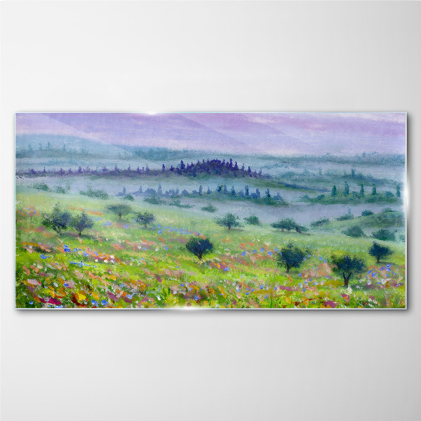 Foto glasbild Landschaft in Pastellfarben