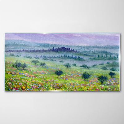 Foto glasbild Landschaft in Pastellfarben