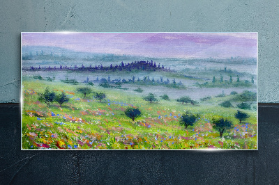Foto glasbild Landschaft in Pastellfarben