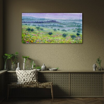 Foto glasbild Landschaft in Pastellfarben