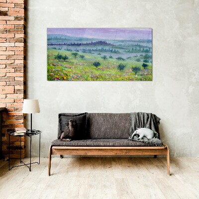 Foto glasbild Landschaft in Pastellfarben