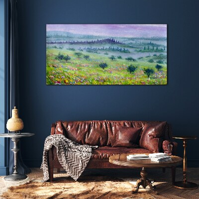 Foto glasbild Landschaft in Pastellfarben