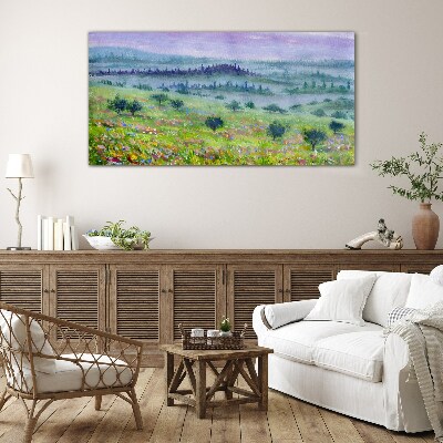 Foto glasbild Landschaft in Pastellfarben