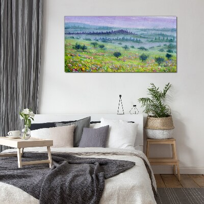 Foto glasbild Landschaft in Pastellfarben