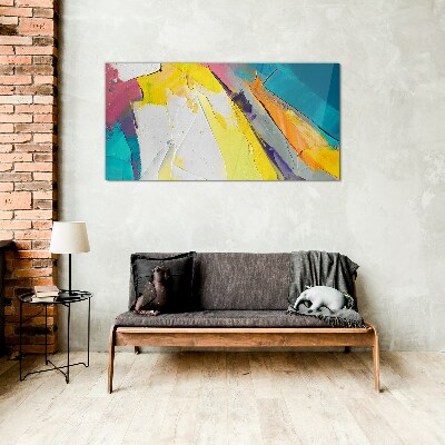Glasbild Farben in Bewegung