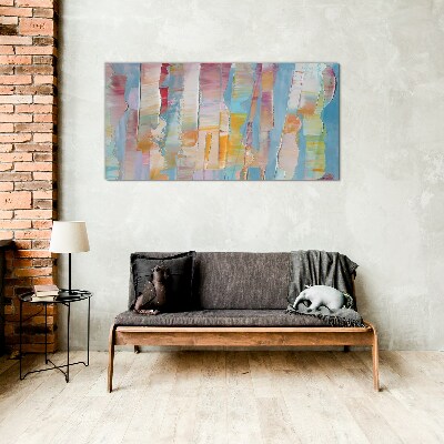 Glasbild Bunte abstrakte Streifen