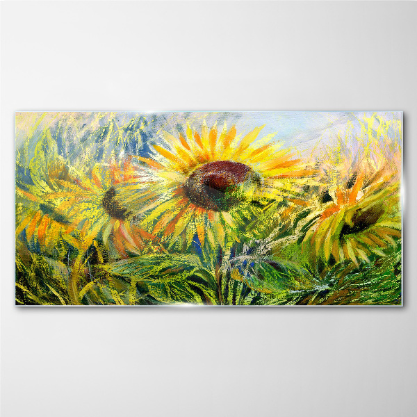 Bild auf glas Sonnenblumen in der Sommersonne