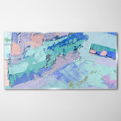 Glasbild Abstrakte Landschaften in Pastellfarben