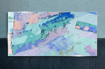 Glasbild Abstrakte Landschaften in Pastellfarben