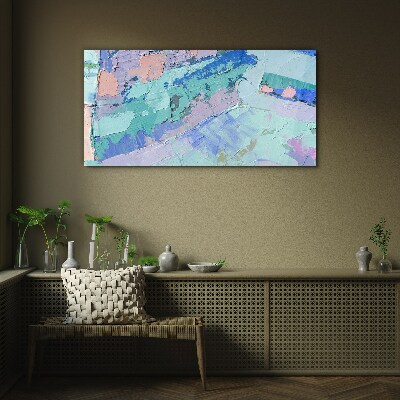 Glasbild Abstrakte Landschaften in Pastellfarben