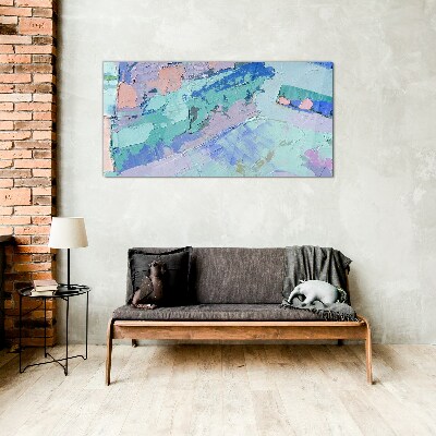 Glasbild Abstrakte Landschaften in Pastellfarben