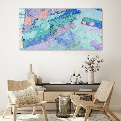 Glasbild Abstrakte Landschaften in Pastellfarben