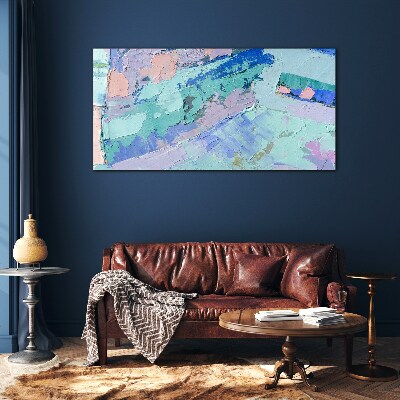 Glasbild Abstrakte Landschaften in Pastellfarben