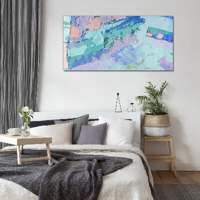 Glasbild Abstrakte Landschaften in Pastellfarben