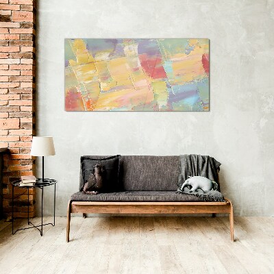 Glasbild Pastell-Abstraktionen in Bewegung