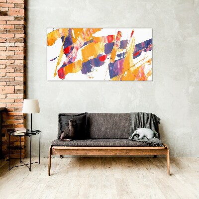 Glasbild Dynamische abstrakte Pinselstriche