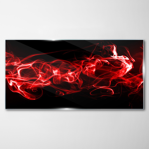Glasbild Tanzende rote Streifen