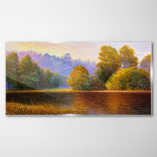 Glasbild Eine friedliche Herbstlandschaft
