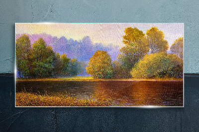 Glasbild Eine friedliche Herbstlandschaft