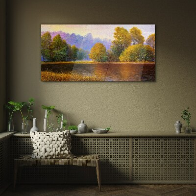 Glasbild Eine friedliche Herbstlandschaft