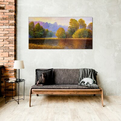 Glasbild Eine friedliche Herbstlandschaft